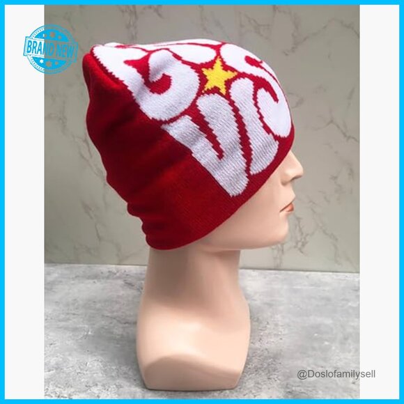 Y2K Graphic Letter Beanie Knitted Skull Cap Winter Warm Unisex Streetwear main image 7